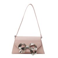 Women's Pu Leather Solid Color Classic Style Sewing Thread Magnetic Buckle Shoulder Bag sku image 4