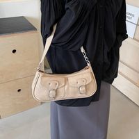 Women's Medium Pu Leather Solid Color Classic Style Streetwear Zipper Underarm Bag main image 3