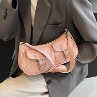 Women's Medium Pu Leather Solid Color Classic Style Streetwear Zipper Underarm Bag main image 5