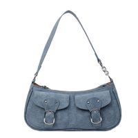 Women's Medium Pu Leather Solid Color Classic Style Streetwear Zipper Underarm Bag sku image 3