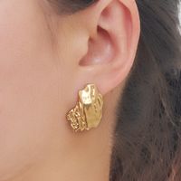 1 Pair Exaggerated Classic Style Irregular Circle Heart Shape Plating 304 Stainless Steel 18K Gold Plated Ear Studs main image 6