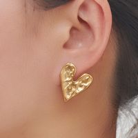 1 Pair Exaggerated Classic Style Irregular Circle Heart Shape Plating 304 Stainless Steel 18K Gold Plated Ear Studs main image 8