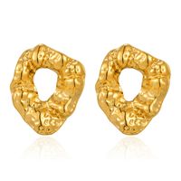 1 Pair Exaggerated Classic Style Irregular Circle Heart Shape Plating 304 Stainless Steel 18K Gold Plated Ear Studs sku image 6