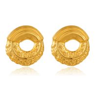 1 Pair Exaggerated Classic Style Irregular Circle Heart Shape Plating 304 Stainless Steel 18K Gold Plated Ear Studs sku image 9