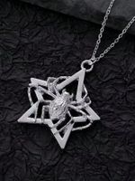 Wholesale Jewelry Basic Modern Style Classic Style Pentagram Spider Alloy Pendant Necklace main image 1