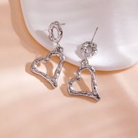 1 Pair Simple Style Heart Shape Plating Hollow Out 304 Stainless Steel 14K Gold Plated Drop Earrings main image 3