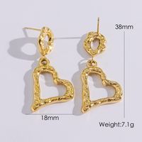 1 Pair Simple Style Heart Shape Plating Hollow Out 304 Stainless Steel 14K Gold Plated Drop Earrings sku image 2