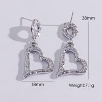 1 Pair Simple Style Heart Shape Plating Hollow Out 304 Stainless Steel 14K Gold Plated Drop Earrings sku image 1