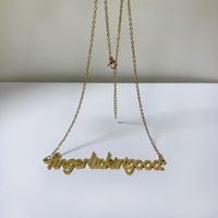 302 Stainless Steel 18K Gold Plated Simple Style Letter Pendant Necklace main image 5