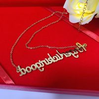 302 Stainless Steel 18K Gold Plated Simple Style Letter Pendant Necklace main image 3