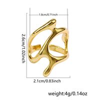 Simple Style Irregular Stainless Steel Enamel Hollow Out Open Rings sku image 2