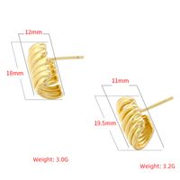 1 Pair Casual Simple Style Geometric Copper 18K Gold Plated Ear Studs main image 2
