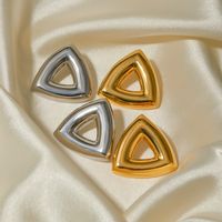 1 Pair Simple Style Classic Style Solid Color Plating 316 Stainless Steel  18K Gold Plated Ear Studs main image 2