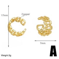 1 Pair Simple Style Geometric Letter Heart Shape Plating Copper 18K Gold Plated Ear Cuffs main image 2