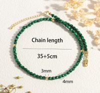 Retro Round Stone Beaded 18K Gold Plated Women's Necklace main image 2