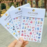 New Micro Relief Mother And Baby Nail Stickers Paper Children's Stickers Feeding Bottle Mother's Day Nail Stickers MU142-144 main image 1