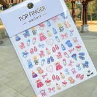 New Micro Relief Mother And Baby Nail Stickers Paper Children's Stickers Feeding Bottle Mother's Day Nail Stickers MU142-144 main image 3