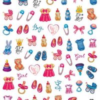 New Micro Relief Mother And Baby Nail Stickers Paper Children's Stickers Feeding Bottle Mother's Day Nail Stickers MU142-144 main image 2