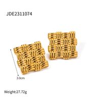 1 Pair IG Style Square 316 Stainless Steel  18K Gold Plated Ear Studs main image 2