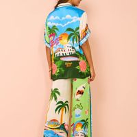 Holiday Daily Women's Vacation Color Block Polyester Printing Pants Sets Pants Sets main image 3
