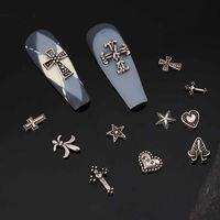 Gothic Pentagram Cross Heart Shape Zinc Alloy Nail Decoration Accessories 1 Set 120 Pieces Per Pack main image 1