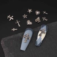 Gothic Pentagram Cross Heart Shape Zinc Alloy Nail Decoration Accessories 1 Set 120 Pieces Per Pack main image 5