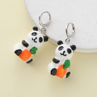 1 Piece Cute Simple Style Panda Watermelon Epoxy Resin Drop Earrings main image 4