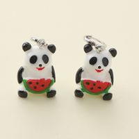 1 Piece Cute Simple Style Panda Watermelon Epoxy Resin Drop Earrings sku image 1