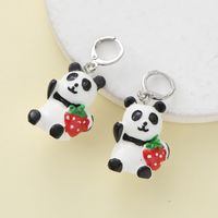 1 Piece Cute Simple Style Panda Watermelon Epoxy Resin Drop Earrings sku image 3