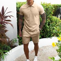 Hommes Couleur Unie Ensembles De Shorts Vêtements Pour Hommes main image 5