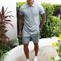 Hommes Couleur Unie Ensembles De Shorts Vêtements Pour Hommes main image 2