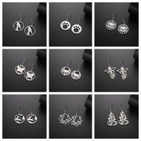 1 Pair Casual Simple Style Bird Deer Plating Stainless Steel Drop Earrings main image 7