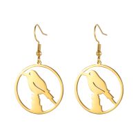 1 Pair Casual Simple Style Bird Deer Plating Stainless Steel Drop Earrings sku image 11