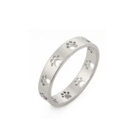 Titanium Steel Cute Simple Style Paw Print Plating Rings sku image 4