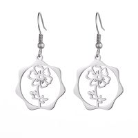 1 Pair Casual Simple Style Flower Plating Stainless Steel Drop Earrings sku image 5