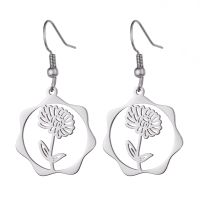 1 Pair Casual Simple Style Flower Plating Stainless Steel Drop Earrings sku image 2