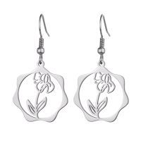 1 Pair Casual Simple Style Flower Plating Stainless Steel Drop Earrings sku image 4