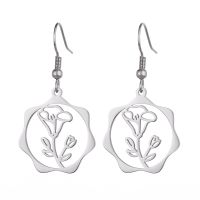 1 Pair Casual Simple Style Flower Plating Stainless Steel Drop Earrings sku image 6