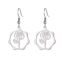 1 Pair Casual Simple Style Flower Plating Stainless Steel Drop Earrings sku image 10