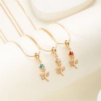 Casual Simple Style Tulip Alloy Plating Women's Pendant Necklace 1 Piece main image 1