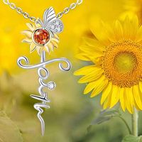 Elegant Simple Style Sunflower Butterfly Alloy Zircon Women's Pendant Necklace main image 5