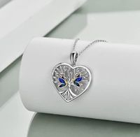 Elegant Simple Style Heart Shape Life Tree Alloy Plating Zircon Women's Pendant Necklace main image 5