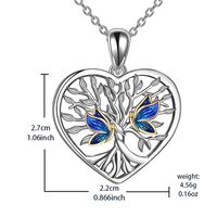 Elegant Simple Style Heart Shape Life Tree Alloy Plating Zircon Women's Pendant Necklace main image 2