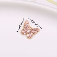 10 PCS/Package 16 * 14mm Copper Zircon Gold Plated Butterfly Polished Pendant main image 2