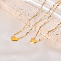 Titanium Steel Cute Sweet Heart Shape Necklace sku image 1