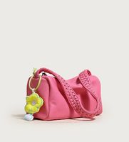 Women's Large Pu Leather Solid Color Flower Beach Zipper Crossbody Bag sku image 3