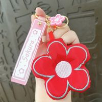 Cute Flower Cotton Women's Bag Pendant Keychain sku image 4