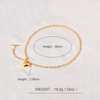 Titanium Steel 18K Gold Plated Cute Sweet Polishing Heart Shape Pendant Necklace main image 2