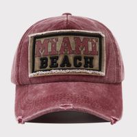 Unisex Casual Hip-Hop Retro Letter Patch Patch Curved Eaves Baseball Cap sku image 3