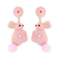 1 Pair Cute Rabbit Alloy Drop Earrings sku image 1